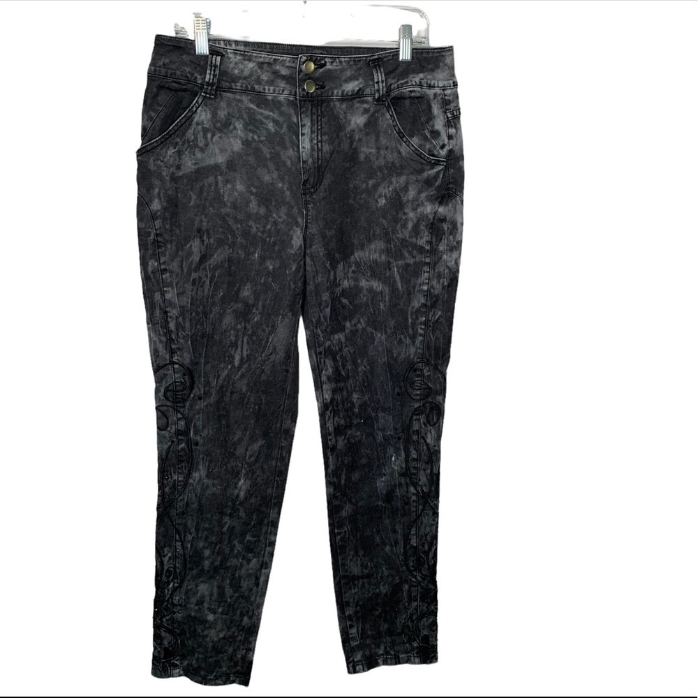 Soft Surroundings Women’s High-Rise Tye dye bejeweled pants size 10